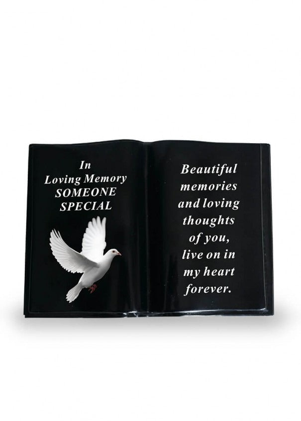 Options - Black Dove Book memorial stone