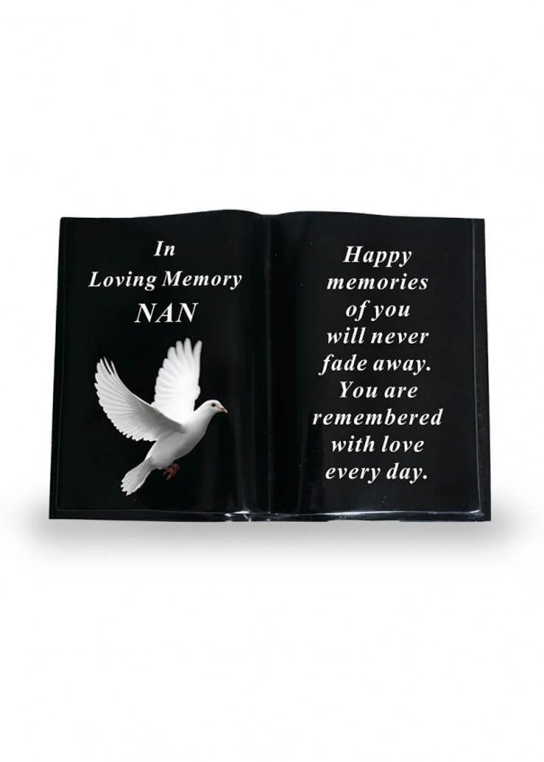 Options - Black Dove Book memorial stone