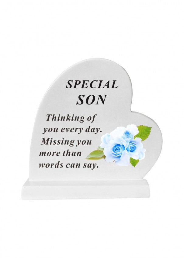 Options - Heart With Rose detail stone memorial