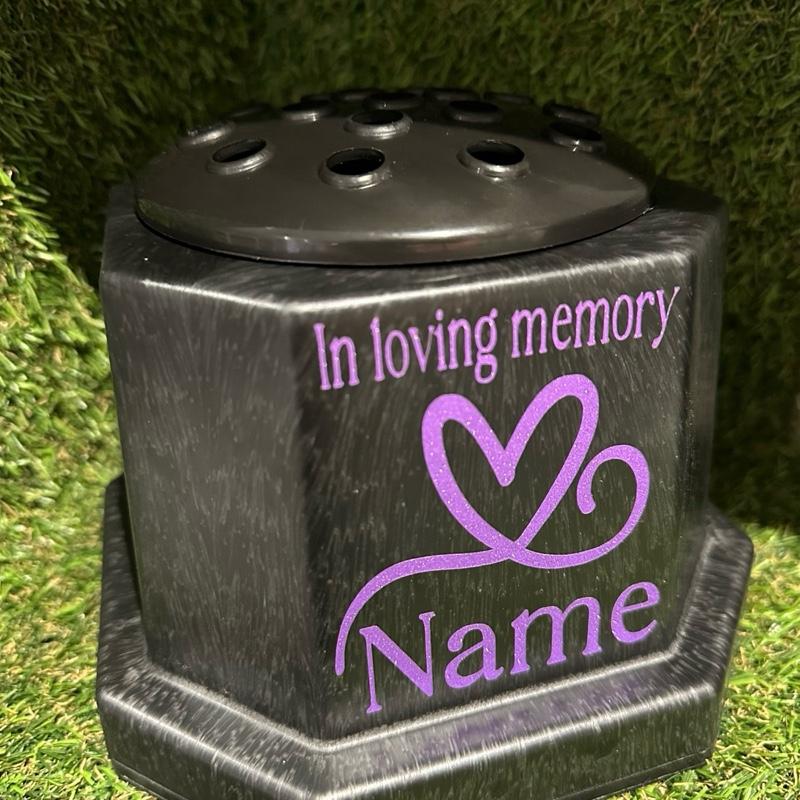 Heart design memorial outdoor flower vase