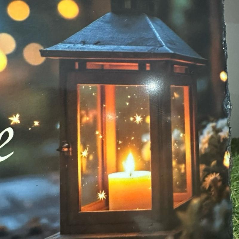 Personalised memorial lantern design outdoor slate