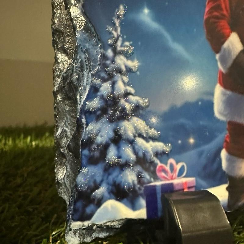 personalised photo Santa memorial slate with glitter detail indoor and outdoor