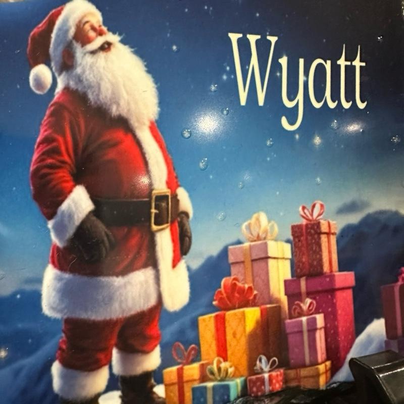 personalised Santa memorial slate with glitter detail indoor and outdoor