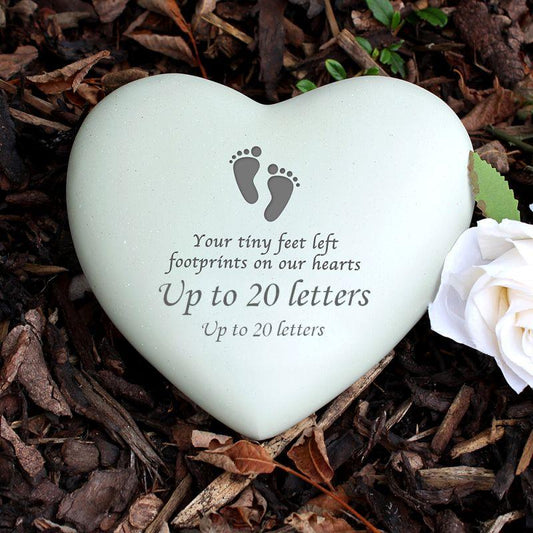 Personalised Footprints Heart Memorial