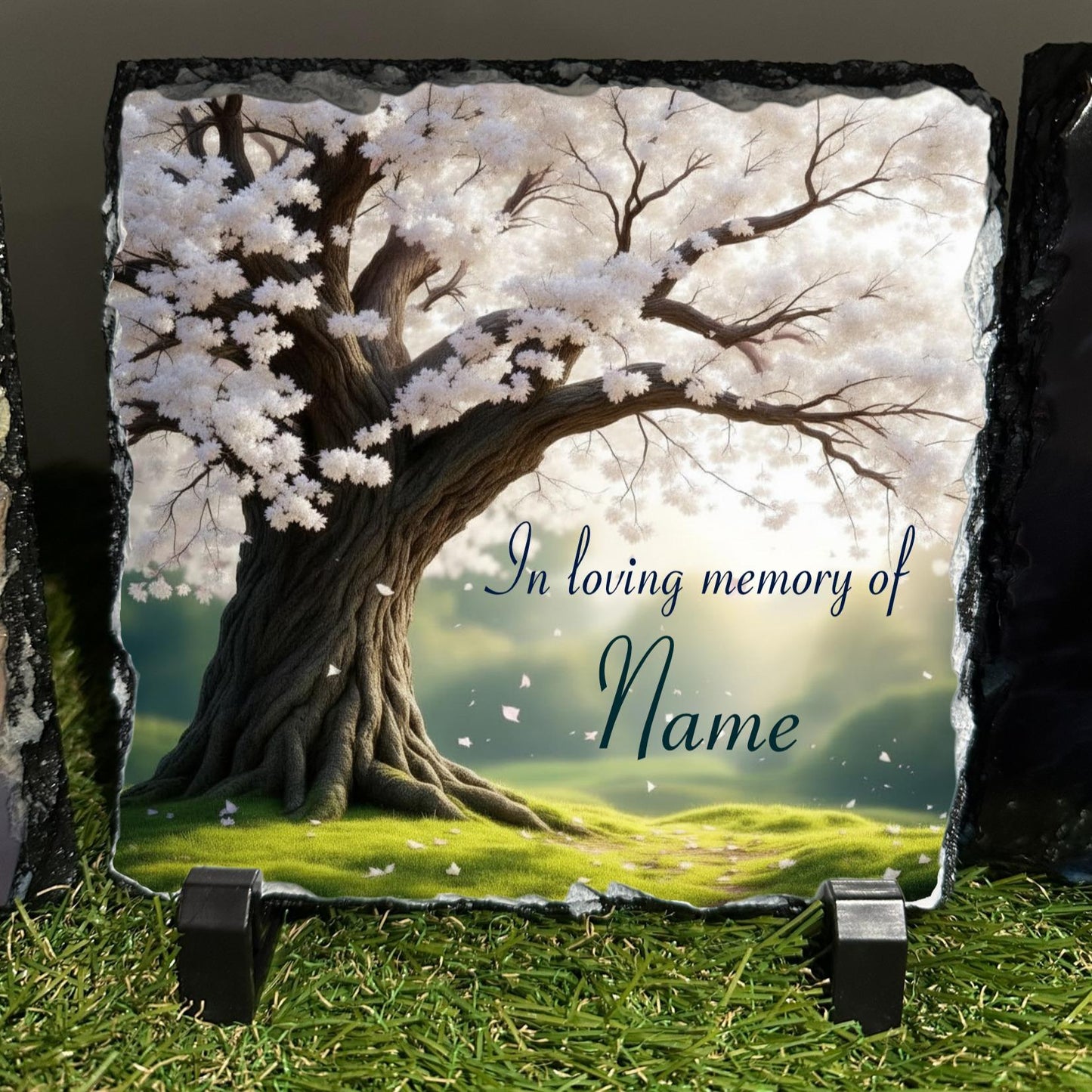 Personalised White Blossom tree slate design outdoor or indoor slate