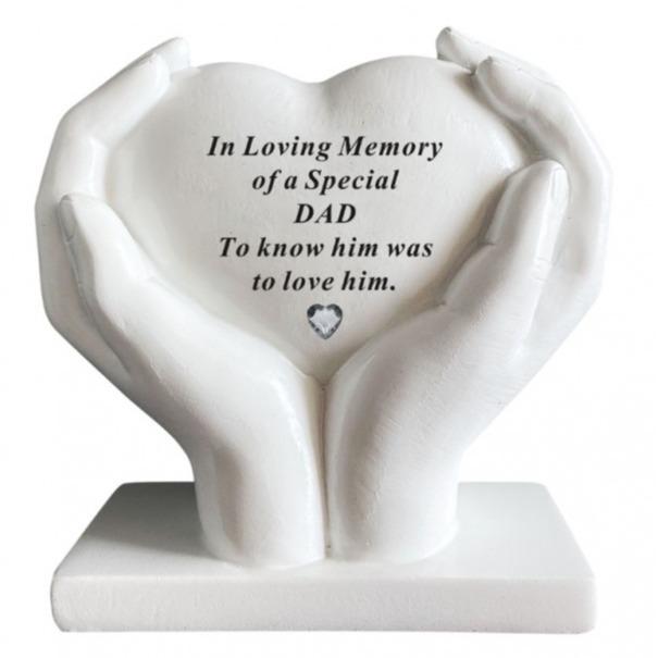 Heart In Hands With Heart Stone Outdoor Memorial Plaque