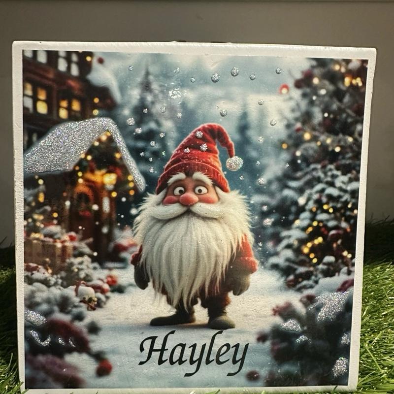 Christmas Gonk weighted memorial flower vase with glitter detail