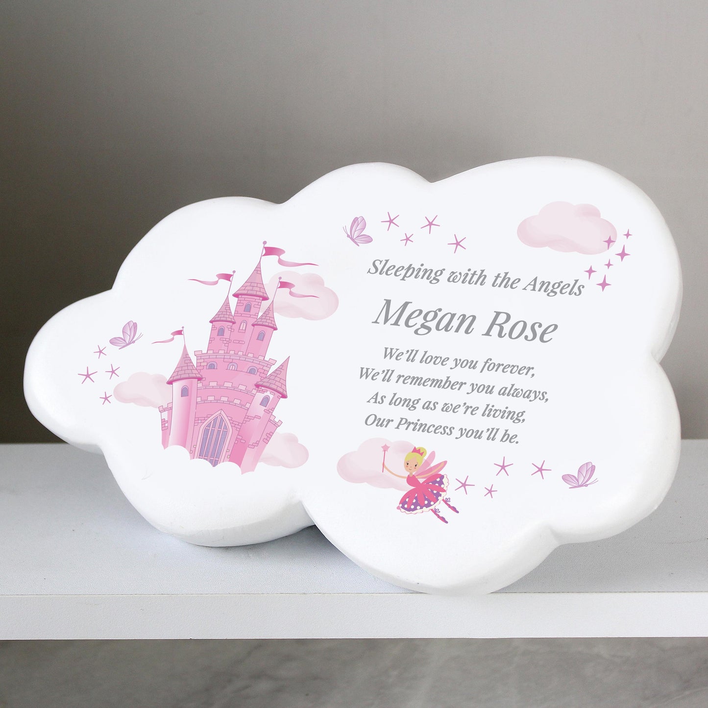 Personalised Fairy Castle Resin Memorial Cloud outdoor Decor