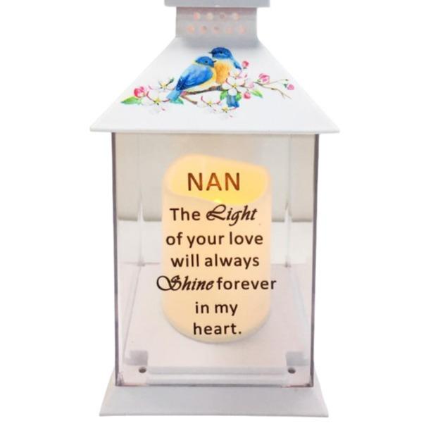 Variation options blue birds lantern with timer  Battery-operated  - outdoor use