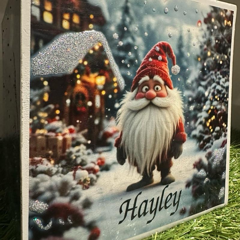 Christmas Gonk weighted memorial flower vase with glitter detail