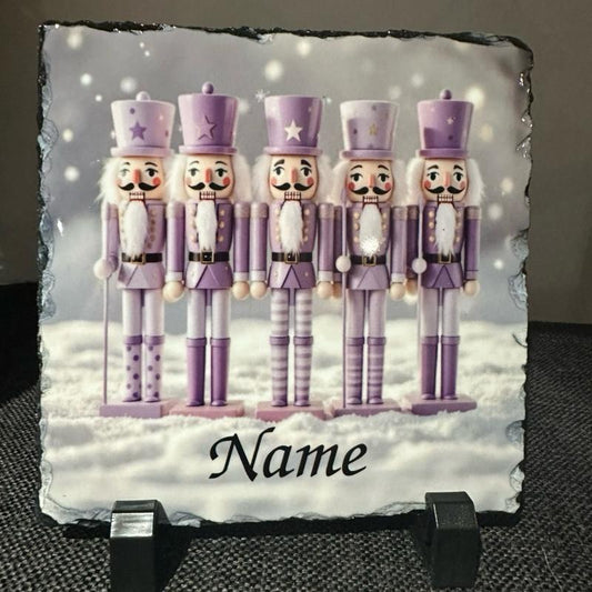 Colour Options -Personalised nutcracker slate  indoor and outdoor with glitter