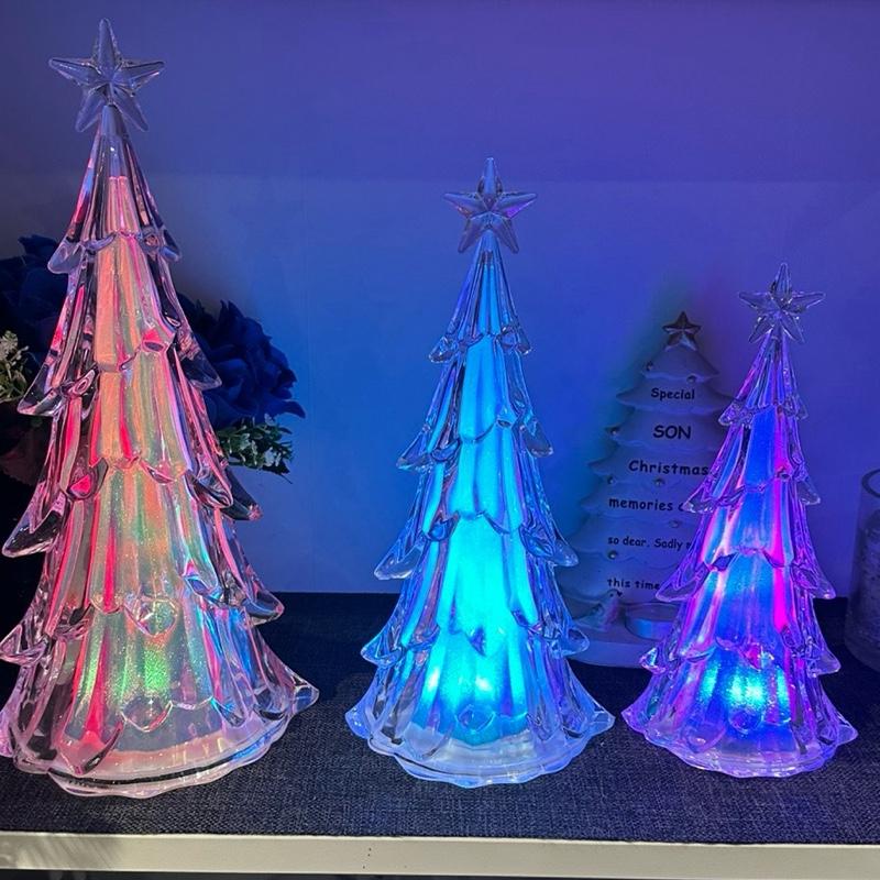 Size options - LED colour changing acrylic Christmas tree indoor use battery or USB