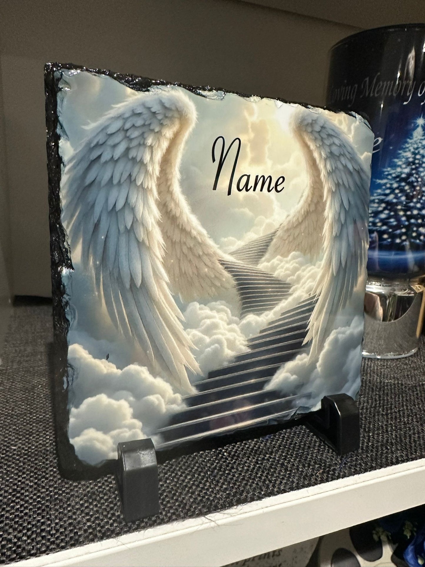 Stairway memorial slate indoor and outdoor with glitter detail