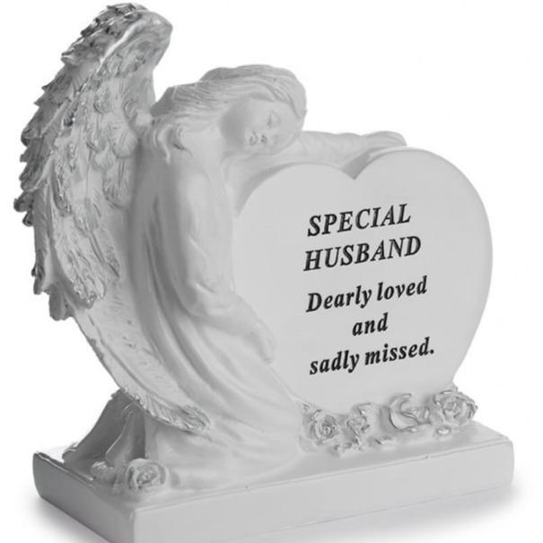 Options - White Graveside Angel With Message