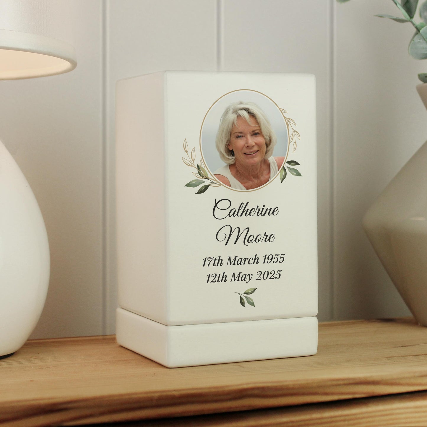 Personalised Photo Small Wooden Urn