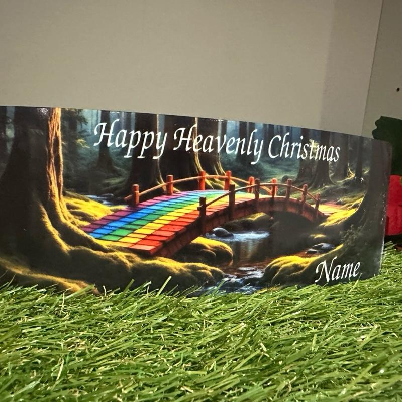 Rainbow bridge memorial plaque with glitter details indoor or outdoor use