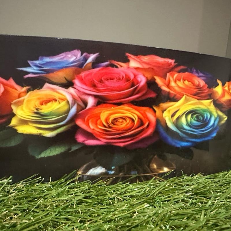 Rainbow roses memorial plaque indoor or outdoor use
