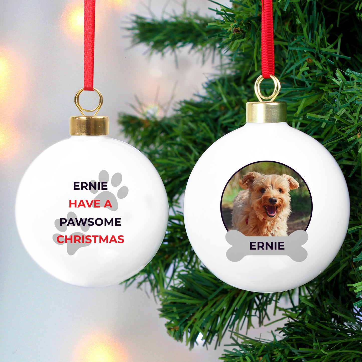 Personalised Pawsome Photo Bauble