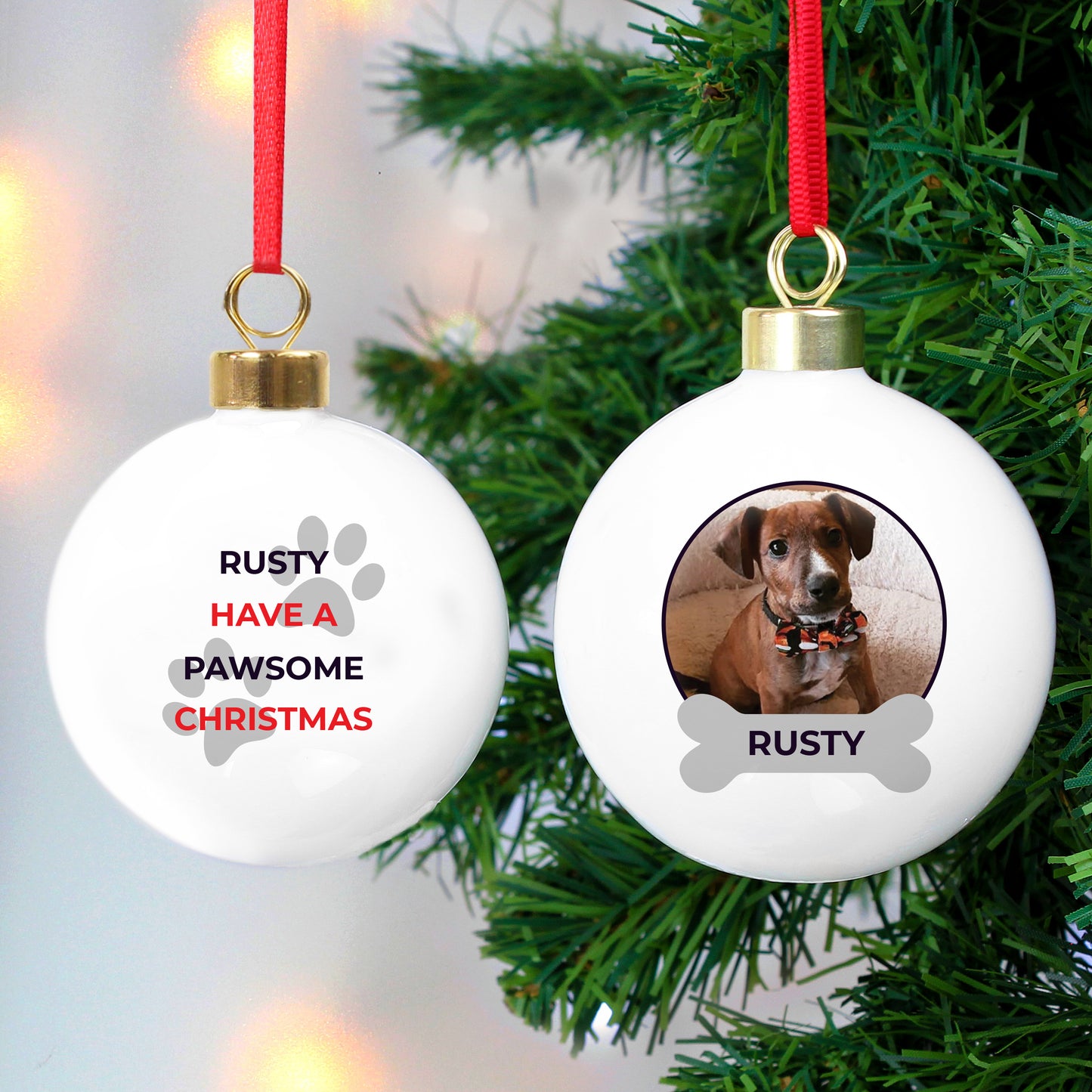 Personalised Pawsome Photo Bauble