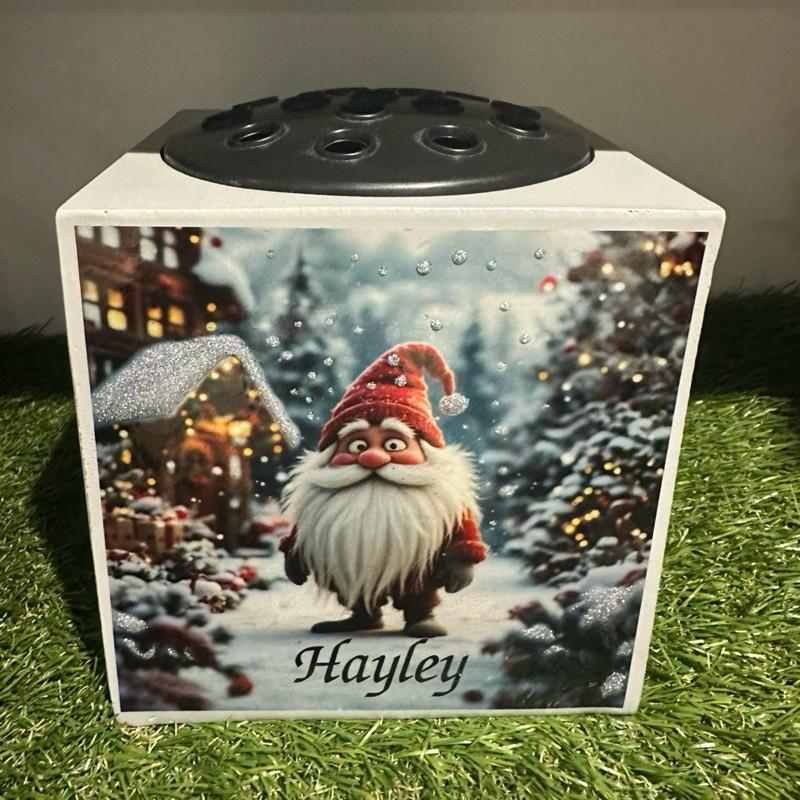 Christmas Gonk weighted memorial flower vase with glitter detail