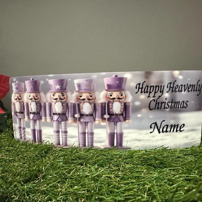 Christmas nutcracker memorial plaque with glitter indoor or outdoor use