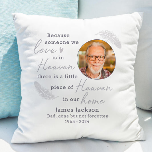 Personalised Memorial Photo Heaven & home Cushion