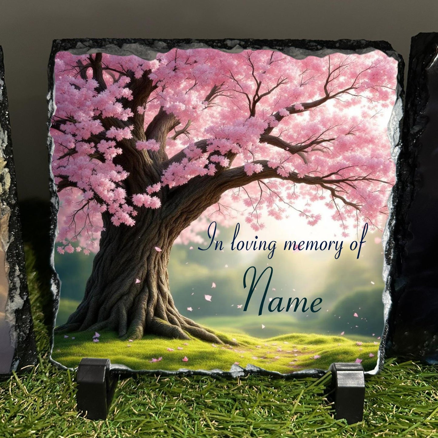 Personalised Pink Blossom tree design outdoor or indoor slate