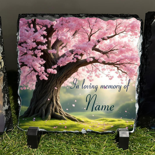 Personalised Pink Blossom tree design outdoor or indoor slate