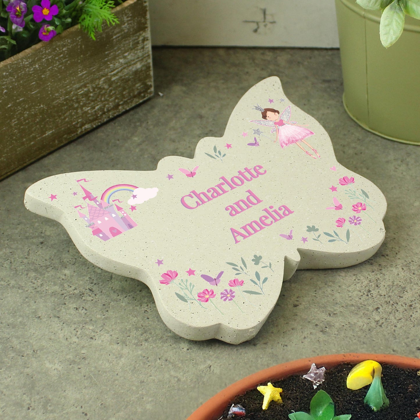 Personalised Fairy Princess Garden Butterfly Grave Ornament