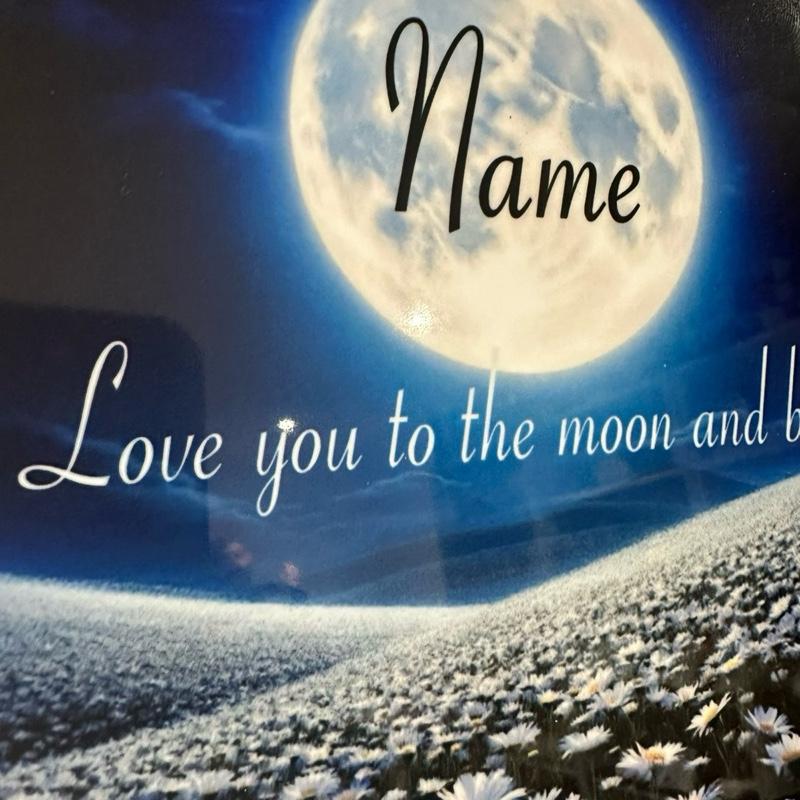 Personalised love you to the moon & back memorial slate indoor and outdoor
