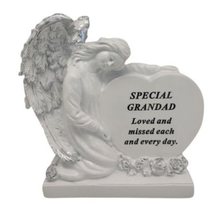 Options - White Graveside Angel With Message