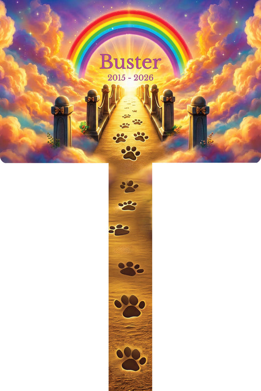 Personalised  Rainbow Bridge Pet Memorial Stake