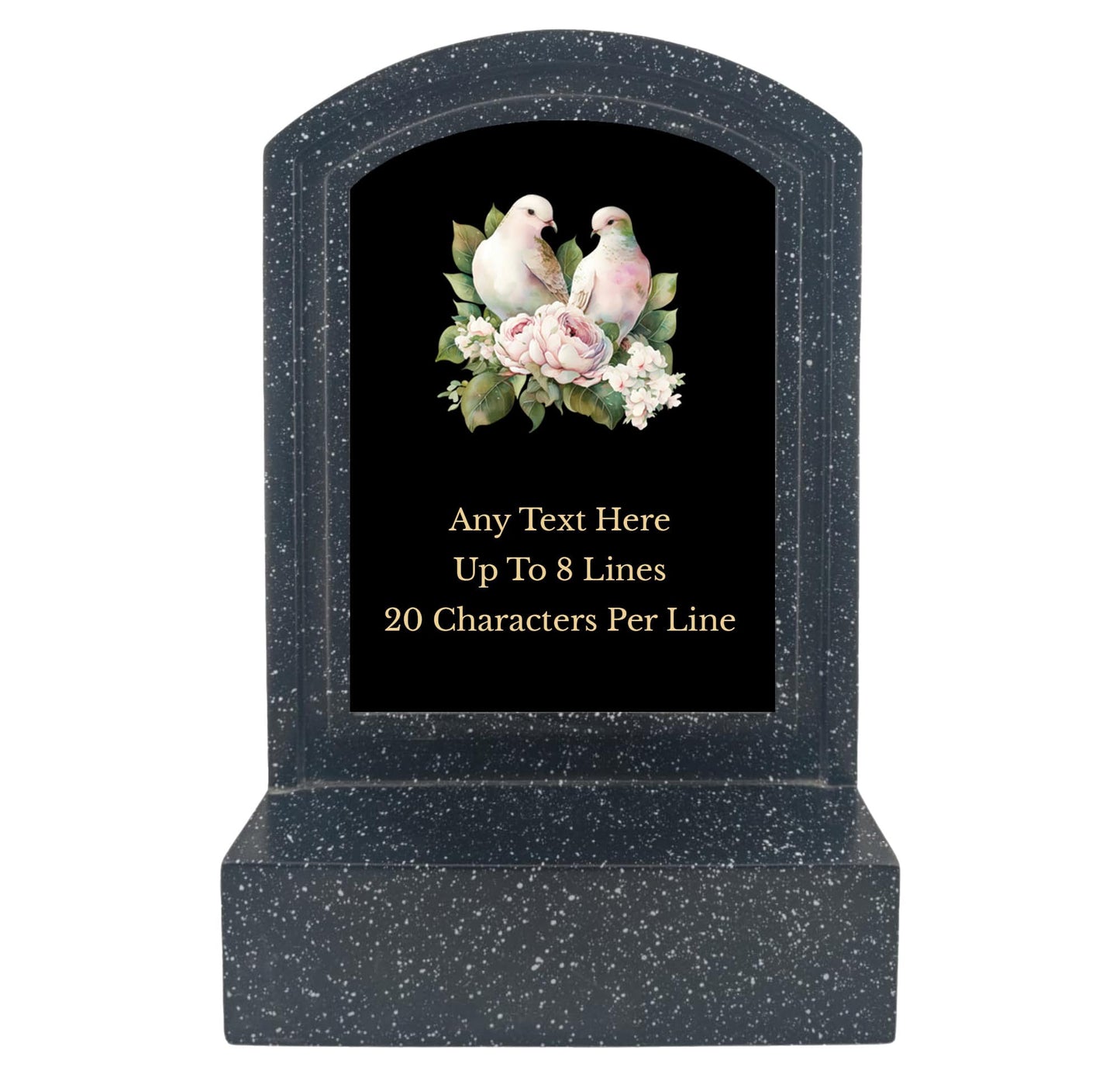 Personalised Doves Design Memorial Miniature Headstone