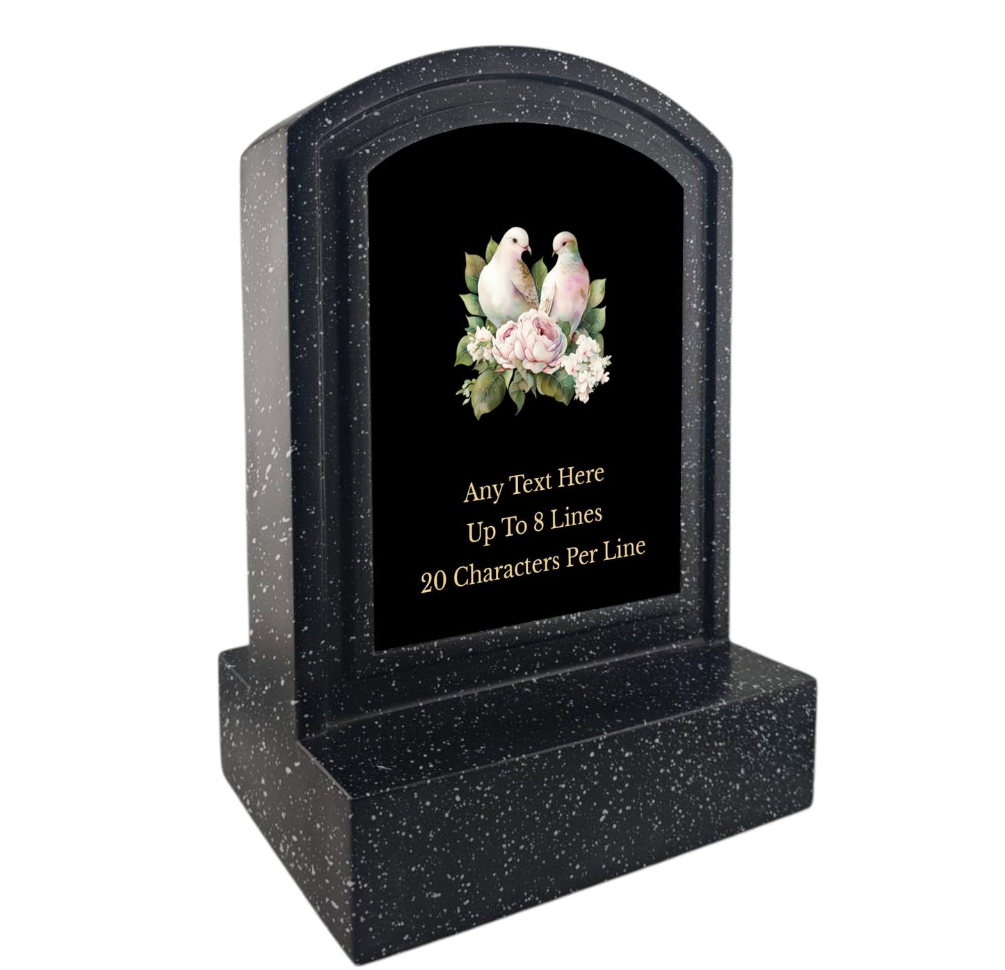 Personalised Doves Design Memorial Miniature Headstone