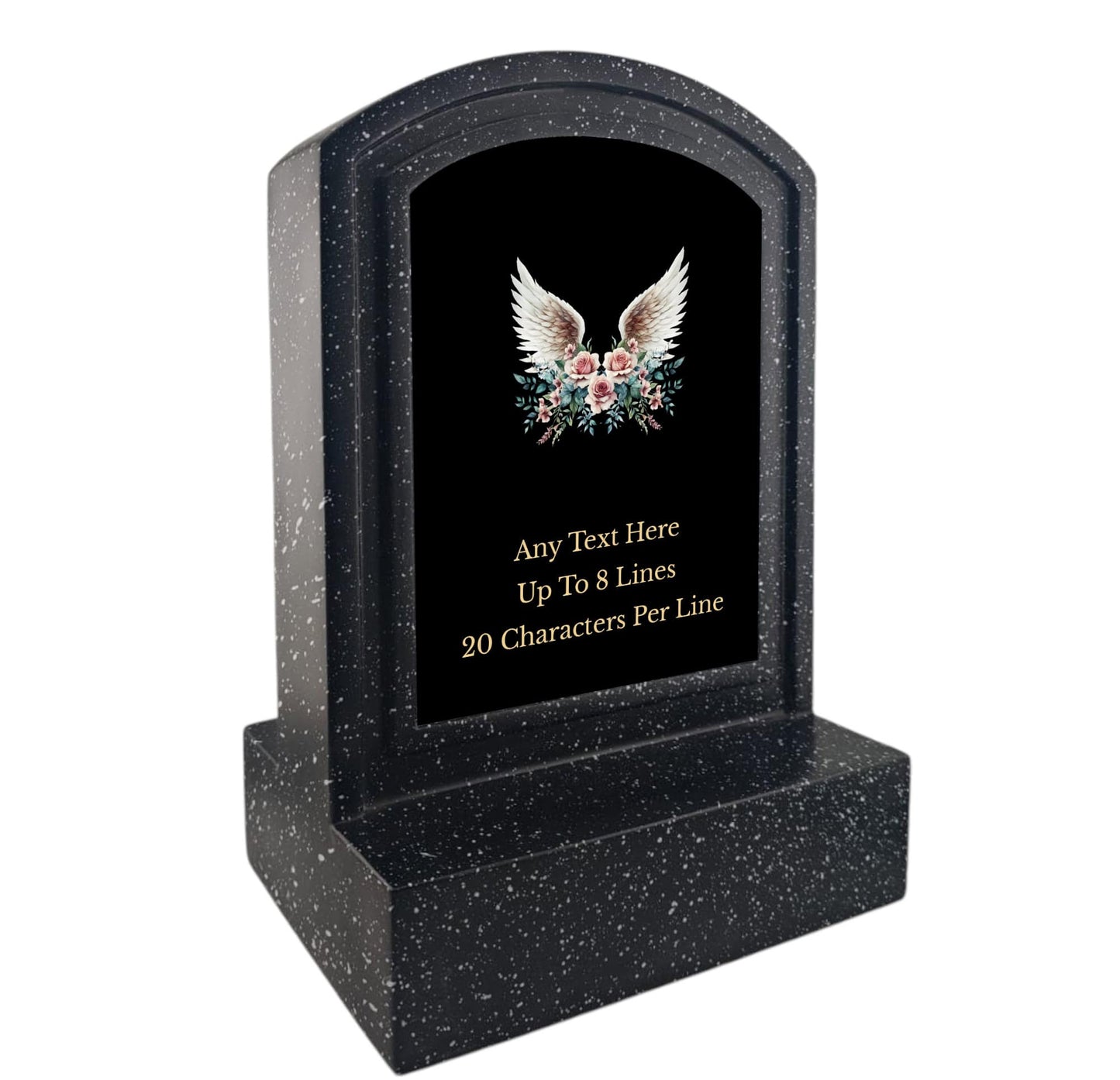Personalised Angel Wings Design Memorial Miniature Headstone