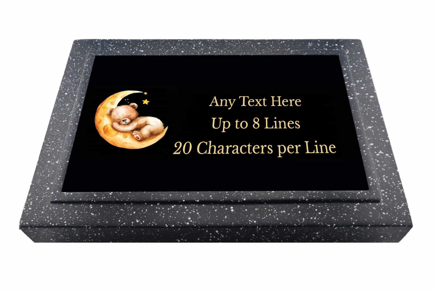 Personalised Teddy & Moon Design Memorial Plaque Grave Marker