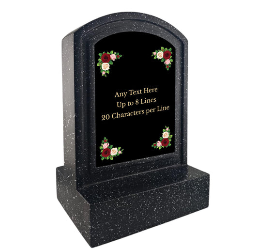 Personalised Flower Design Memorial Miniature Headstone