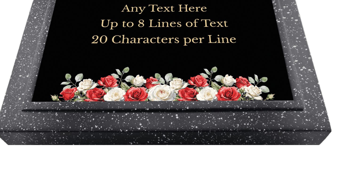 Personalised Flower Design Memorial Plaque Grave Marker