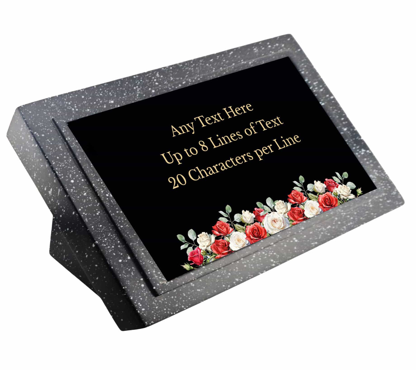 Personalised Flower Design Memorial Plaque Grave Marker