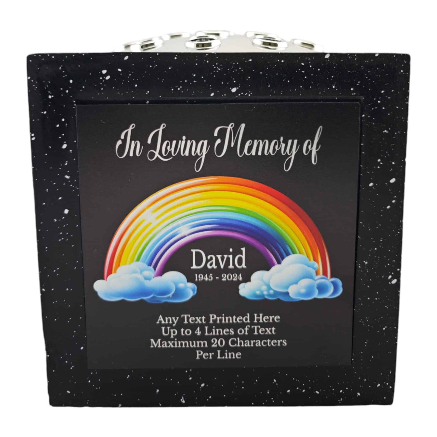 Personalised Rainbow Memorial Rose Bowl Grave Marker Flower Pot Vase