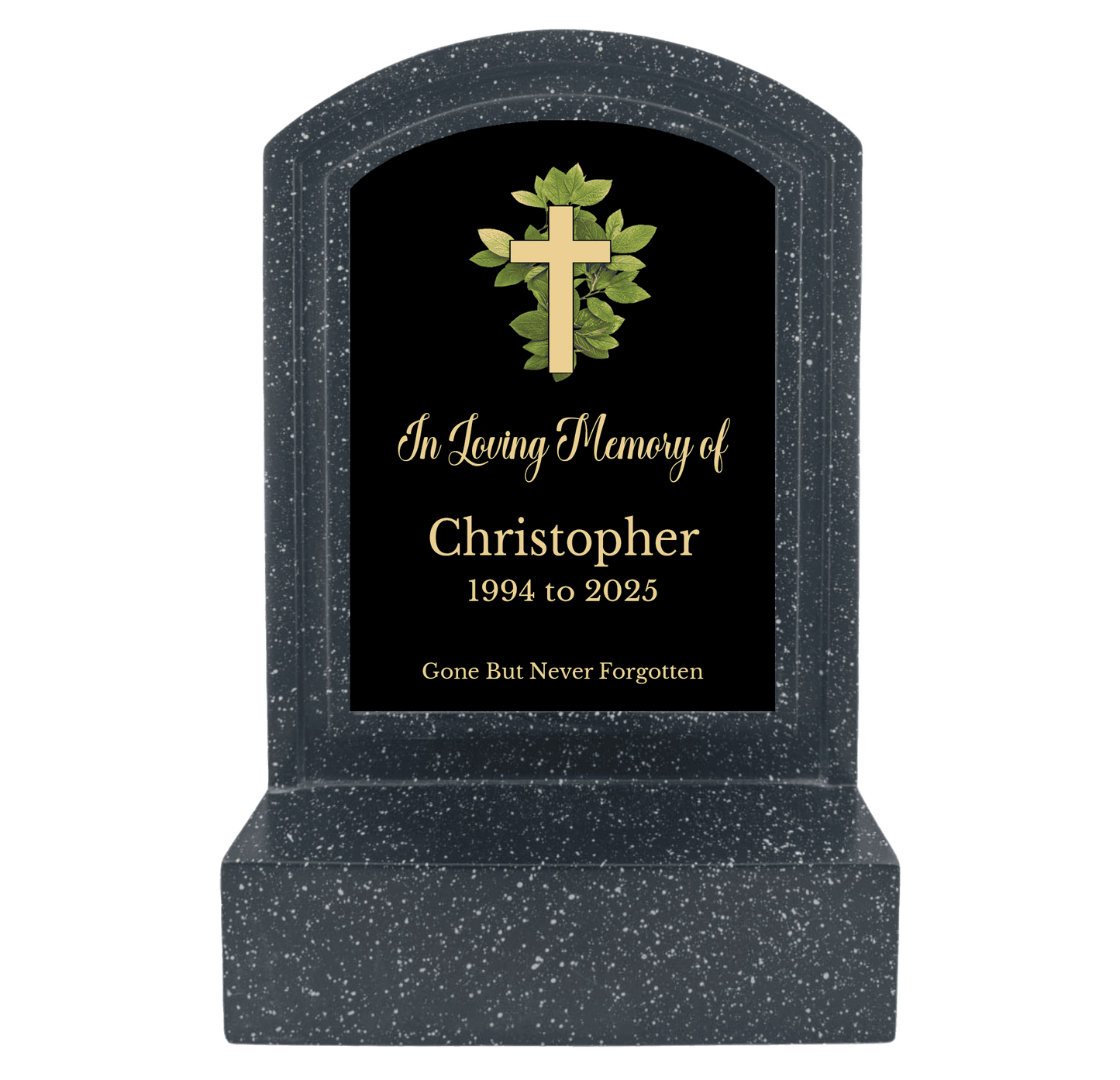 Personalised In Loving Memory Cross Design Memorial Miniature Headstone