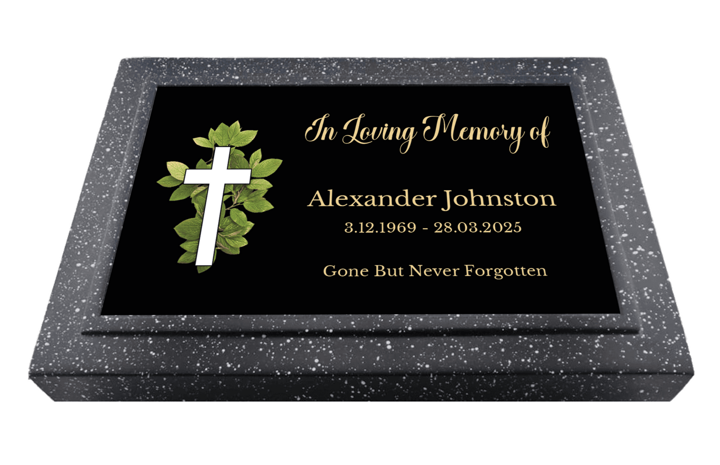 Personalised In Loving Memory Cross Design Memorial Plaque Grave Marker