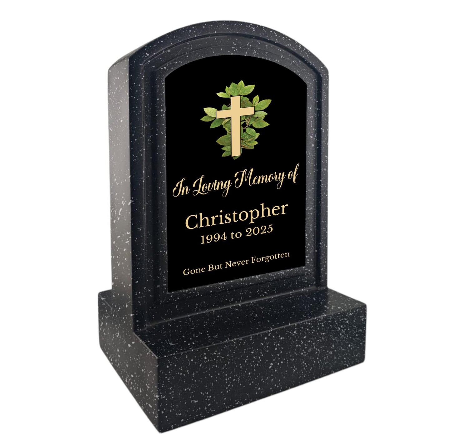 Personalised In Loving Memory Cross Design Memorial Miniature Headstone