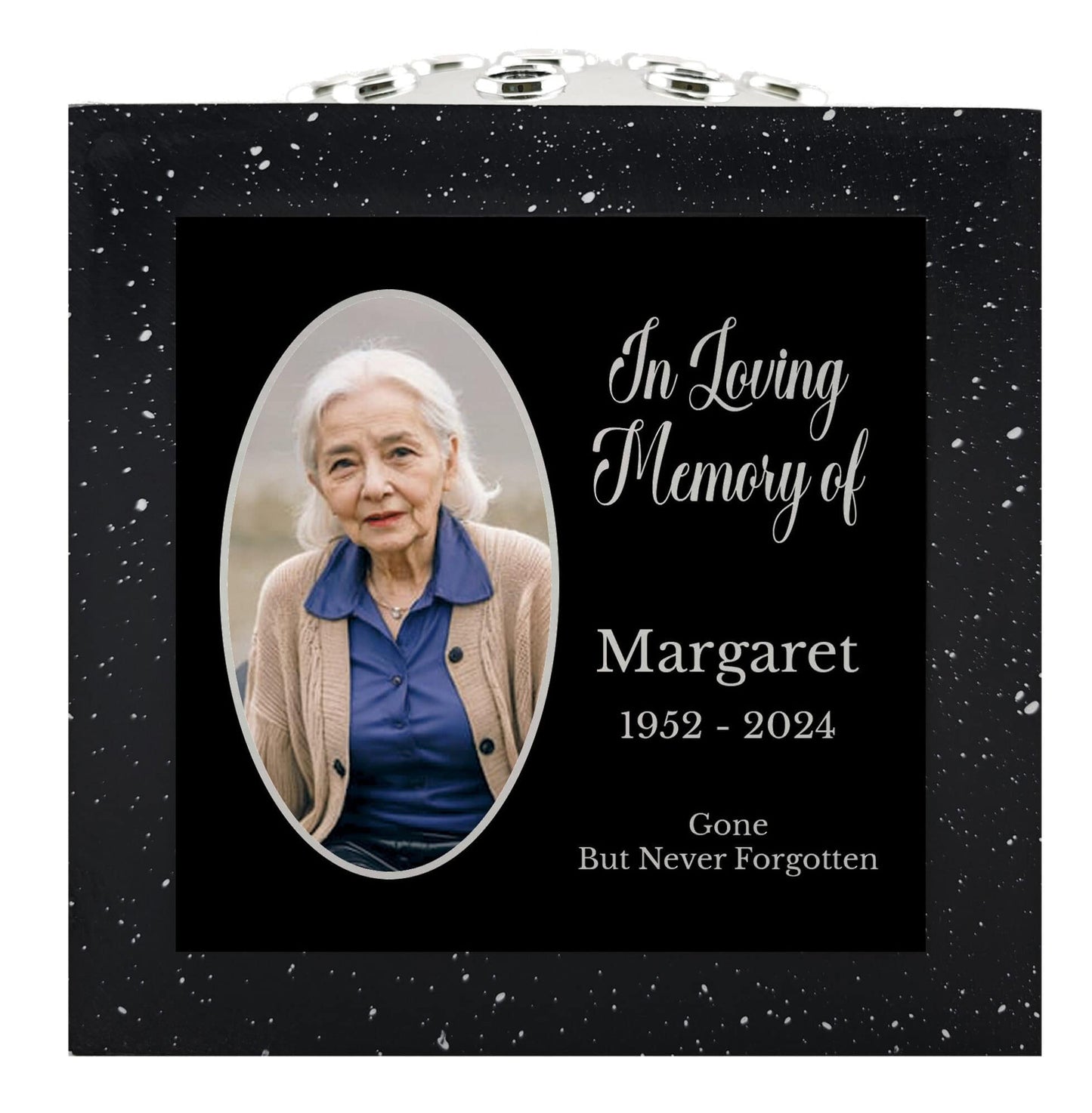 Personalised Picture In Loving Memory Memorial Rose Bowl Grave Marker Flower Pot Vase
