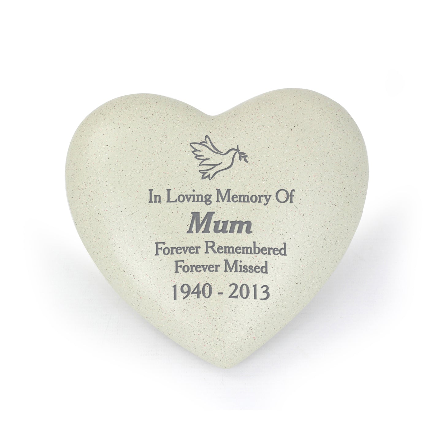 Personalised Dove Heart Memorial