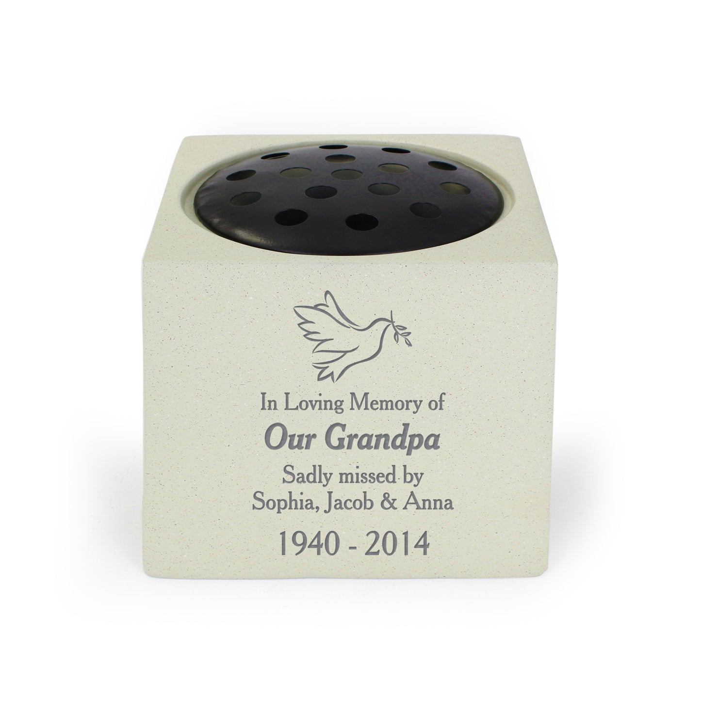 Personalised Dove Memorial Vase