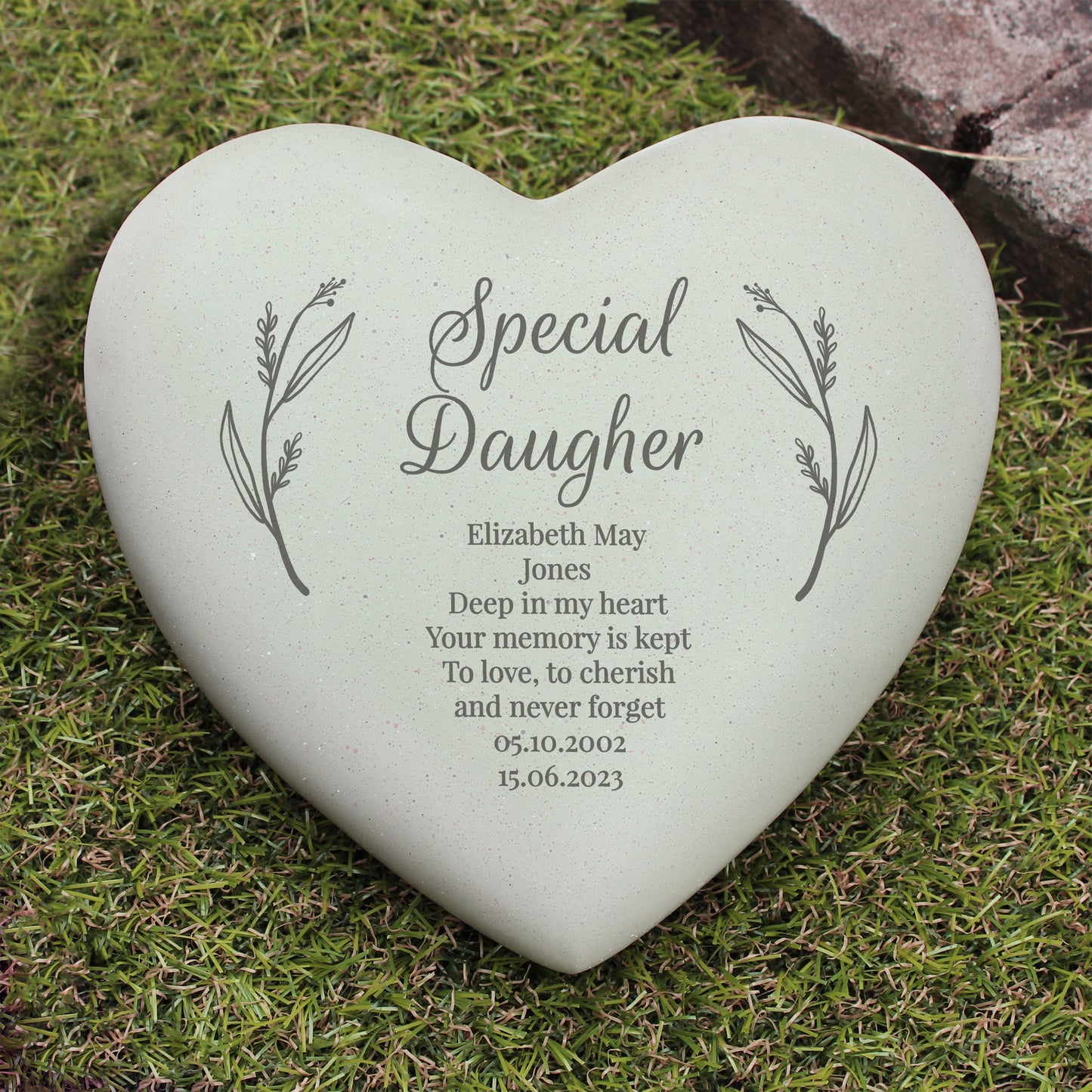 Personalised graveside Heart Memorial