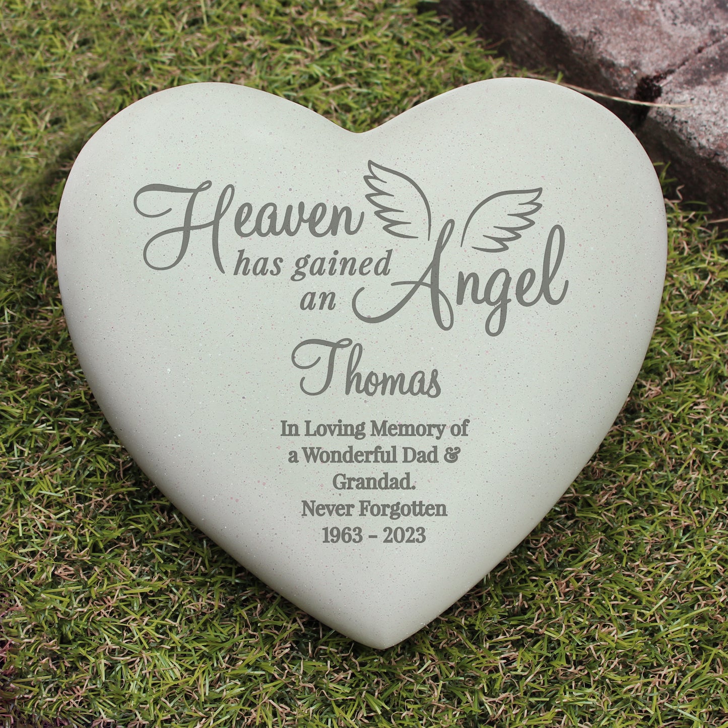 Personalised Angel Heart Memorial