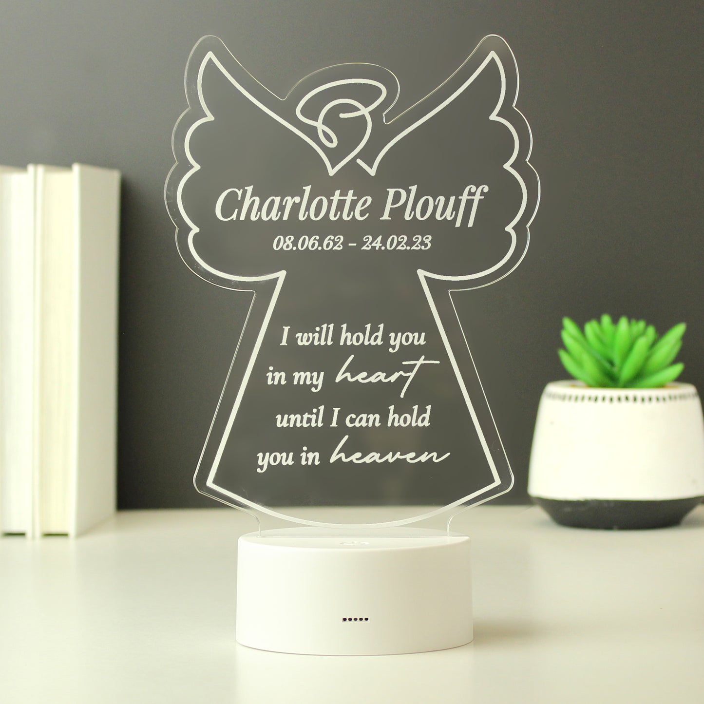 Personalised Angel Memorial Verse Colour Changing LED Light