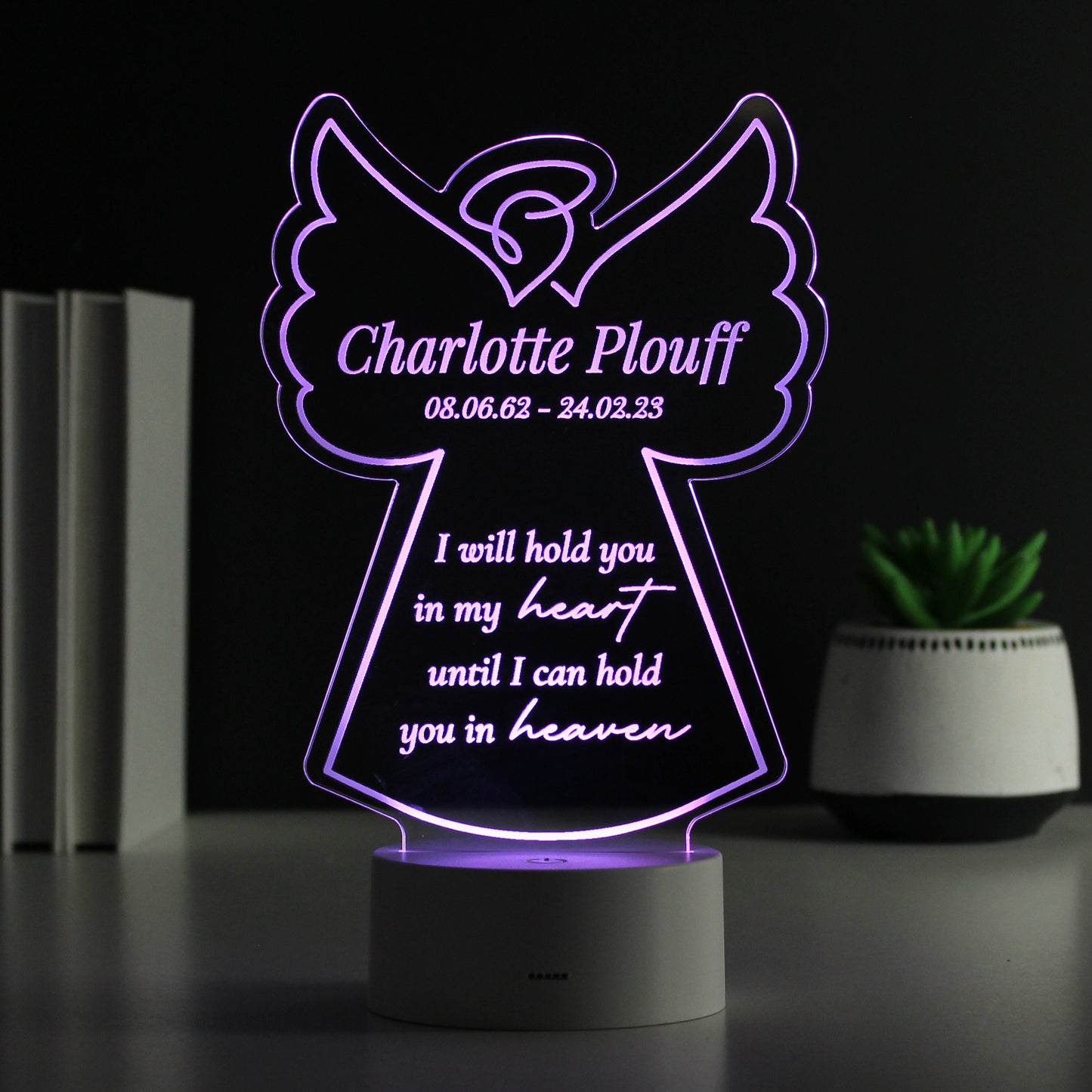 Personalised Angel Memorial Verse Colour Changing LED Light